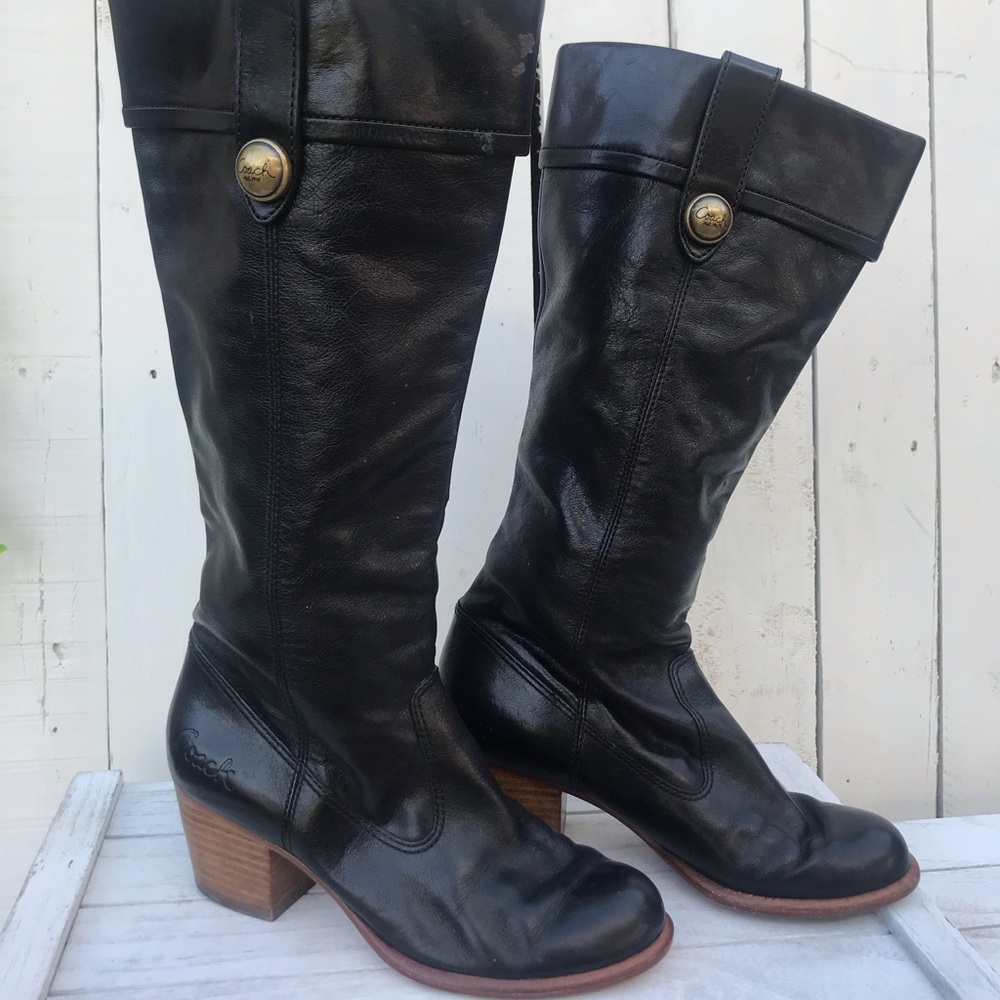Coach Soft Leather Cuffed Boot - size 5